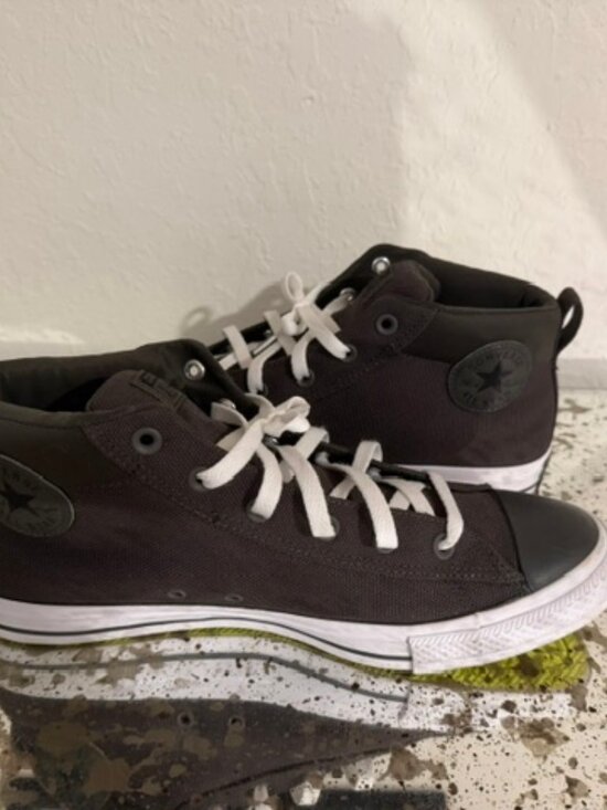 Converse Mid Canvas Men Olive Sneakers  w/Neon Lime  Sole Size 11 main image 8